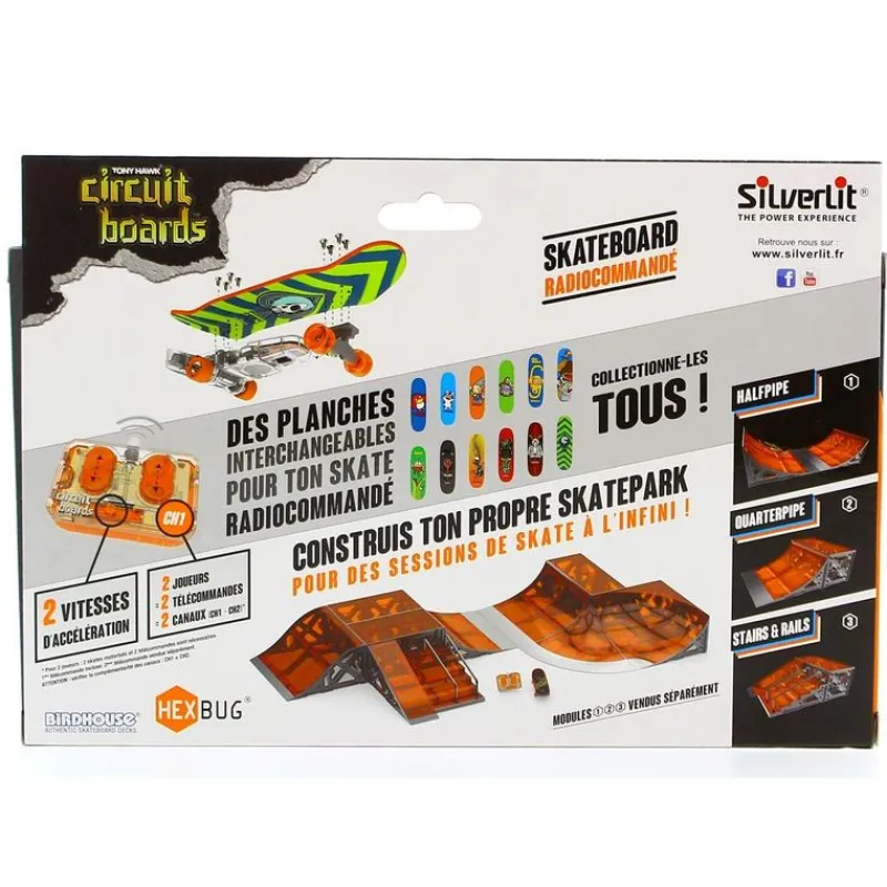 SILVERLIT Vehículos, Trenes Y Parkings-Monopatín Dedo RC Blanco y Negro