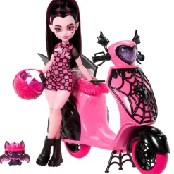MATTEL Monster High Colección|Muñecas-Monster High Draculaura Moto Vampiritástica