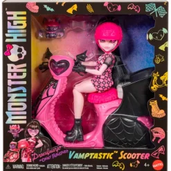 MATTEL Monster High Colección|Muñecas-Monster High Draculaura Moto Vampiritástica