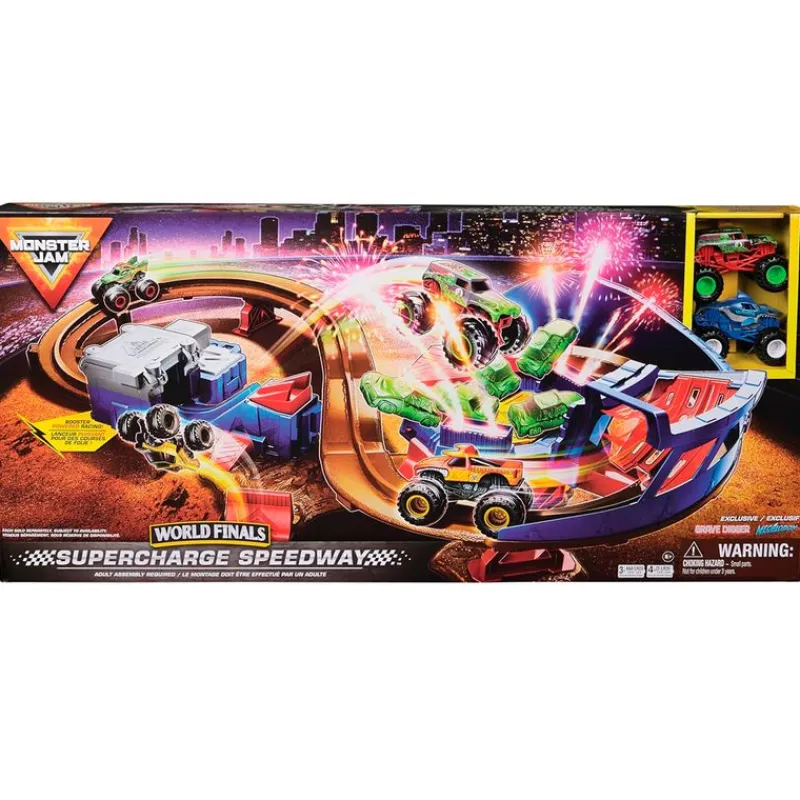 SPIN MASTER Vehículos, Trenes Y Parkings-Monster Jam Supercharge Speedway Pista Vehículos