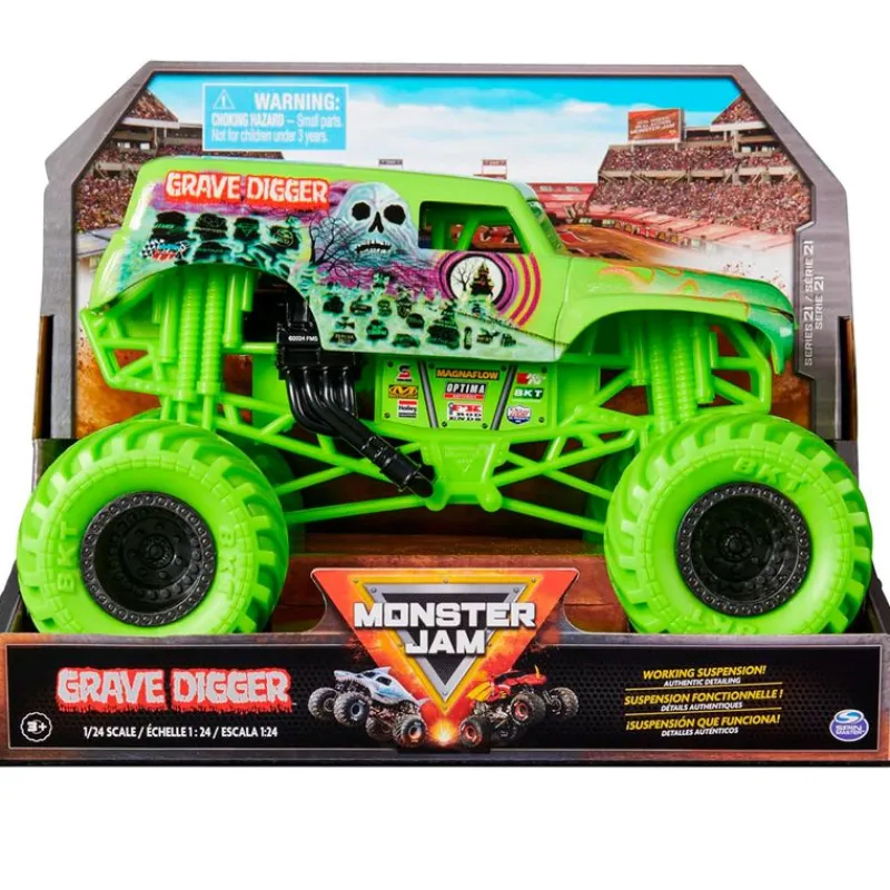 SPIN MASTER Vehículos, Trenes Y Parkings-Monster Truck Grave Digger Escala 1:24
