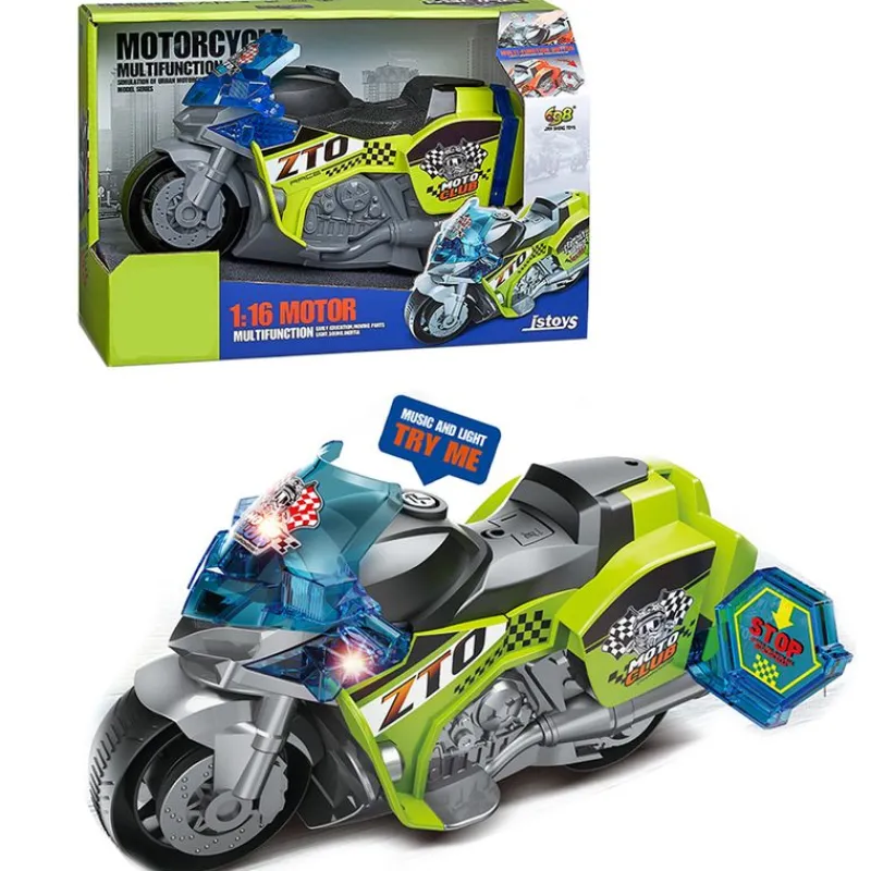 DRIM DISCOUNT Vehículos, Trenes Y Parkings-Moto Infantil con Funciones Escala 1:16