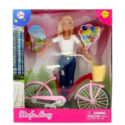DRIM DISCOUNT Muñecas-Muñeca Fashion con Bicicleta Surtida