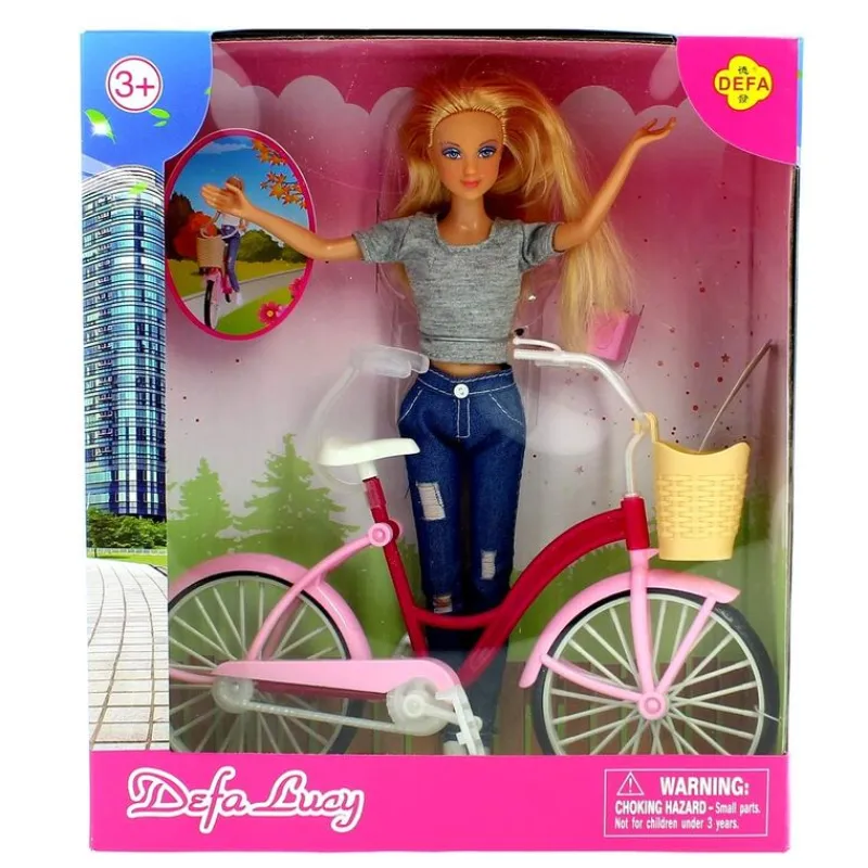 Muñeca Fashion Gris con Bicicleta*DRIM DISCOUNT Best