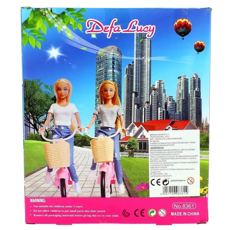 Muñeca Fashion Gris con Bicicleta*DRIM DISCOUNT Best