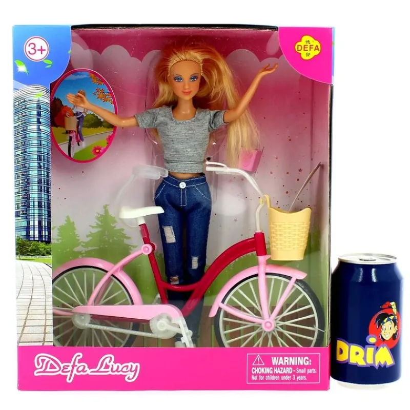 Muñeca Fashion Gris con Bicicleta*DRIM DISCOUNT Best