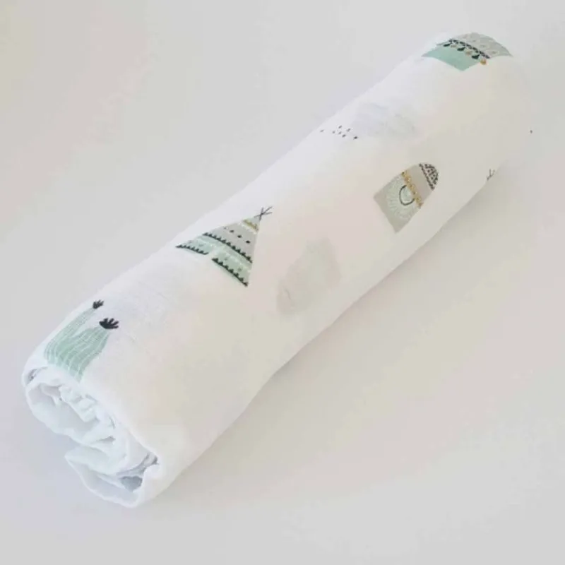 PIRULOS Ropa De Cuna-Muselina Bambú Cactus Verde