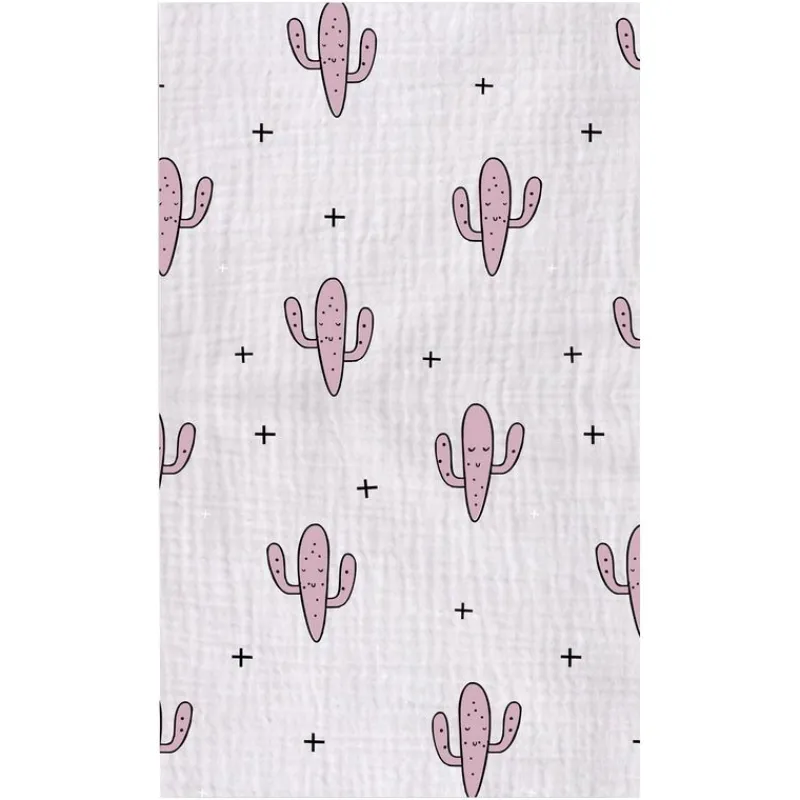 Muselina Bambú 120x120 cm Cactus Rosa*PIRULOS Outlet