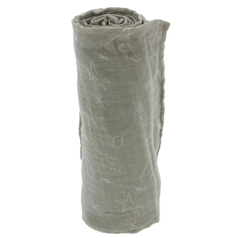 PIRULOS Ropa De Cuna-Muselina Bambú 120x120 cm Tipi Blanco