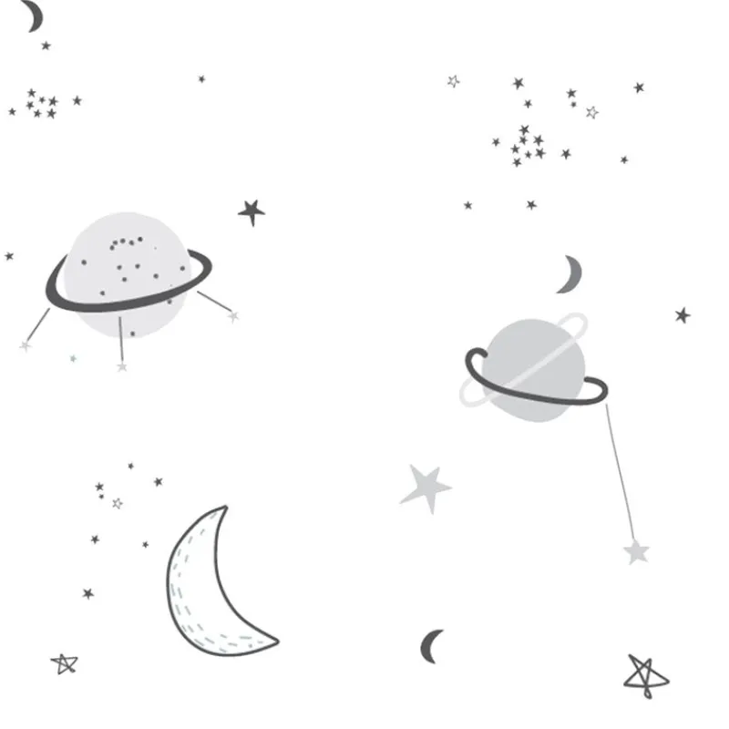 PIRULOS Ropa De Cuna-Muselina de Bambú Planets blanco