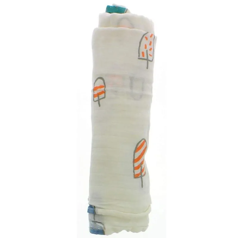 PETIT PRAIA Ropa De Cuna-Muselina de bambú 120x120 Icecream