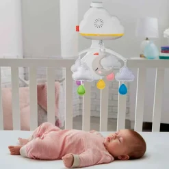 FISHER PRICE Regalos De Nacimiento|Primera Infancia Y Preescolar-Móvil y Proyector Calming Clouds