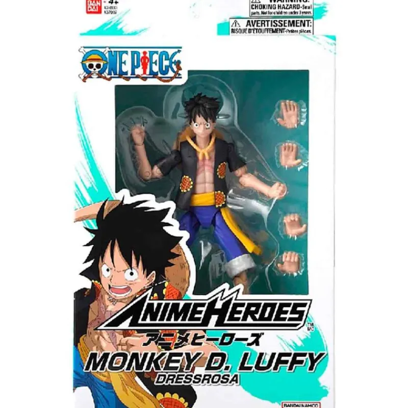 BANDAI Figuras Anime-One Piece Anime Heroes Figura Luffy DressRosa