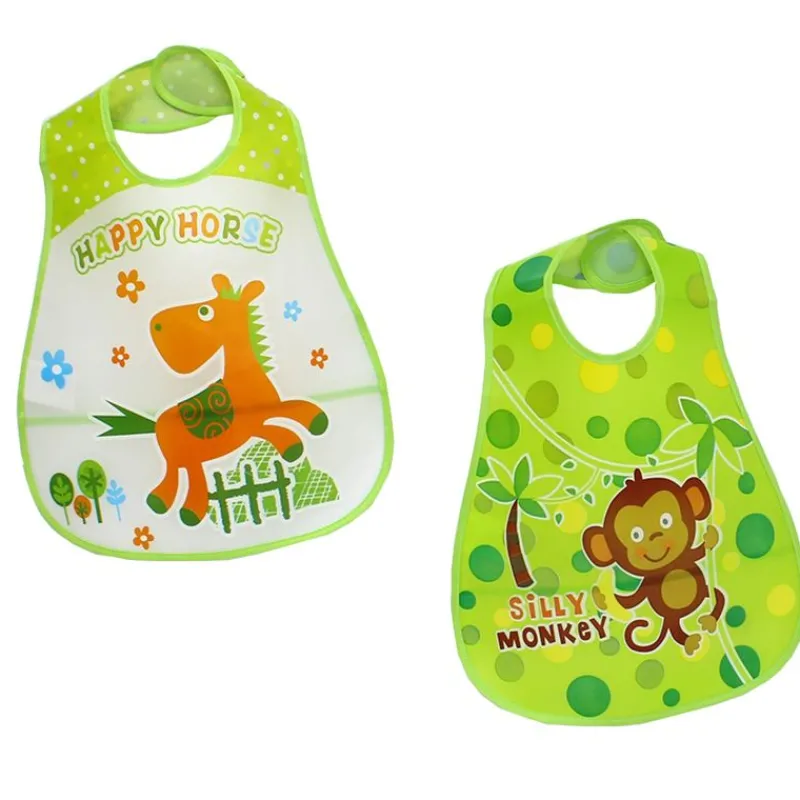 VADEBEBE Baberos-Pack 2 baberos Peva Horse/ Monkey