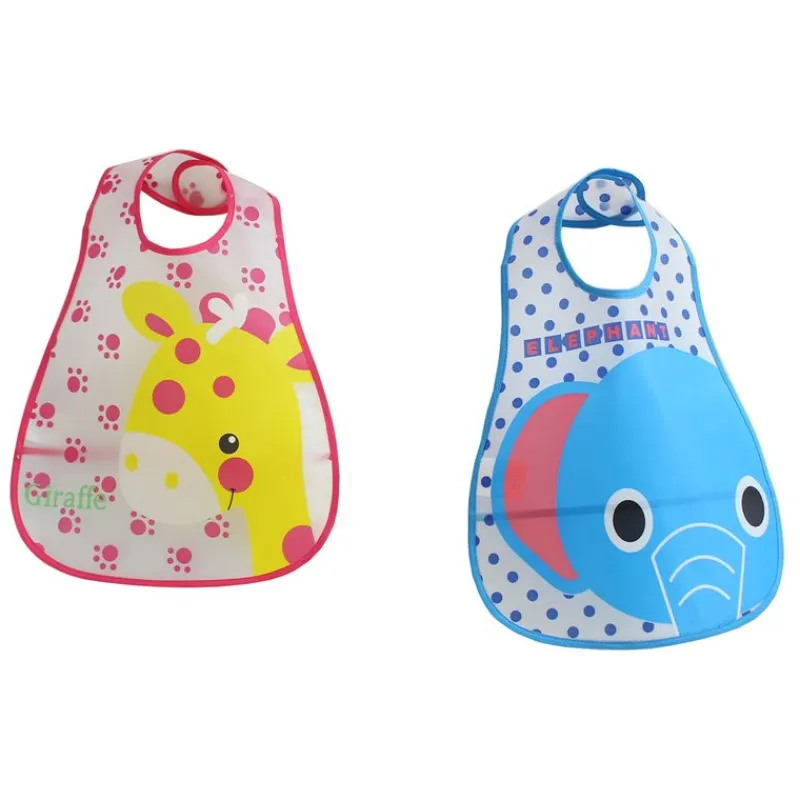 VADEBEBE Baberos-Pack 2 baberos Peva Elephant / Jirafa