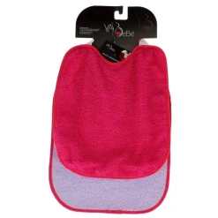 VADEBEBE Baberos-Pack 2 Baberos rizo con goma ajustable Rosa/Lila