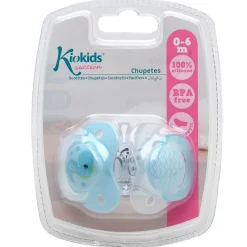 KIOKIDS Chupetes Y Dentición-Pack 2 chupetes de 0-6m Azul