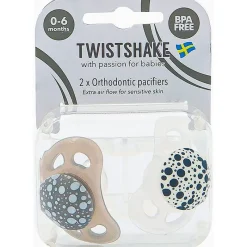Pack 2 Chupetes de Silicona 0-6 Meses Blanco/ Gris*TWISTSHAKE Sale
