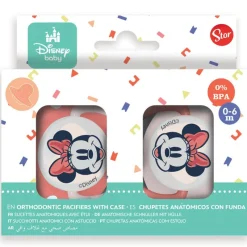 STOR Chupetes Y Dentición-Pack 2 Chupetes 0-6m con funda Minnie