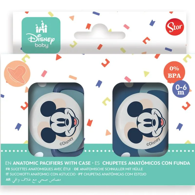 Pack 2 Chupetes 0-6m con funda Mickey*STOR Outlet