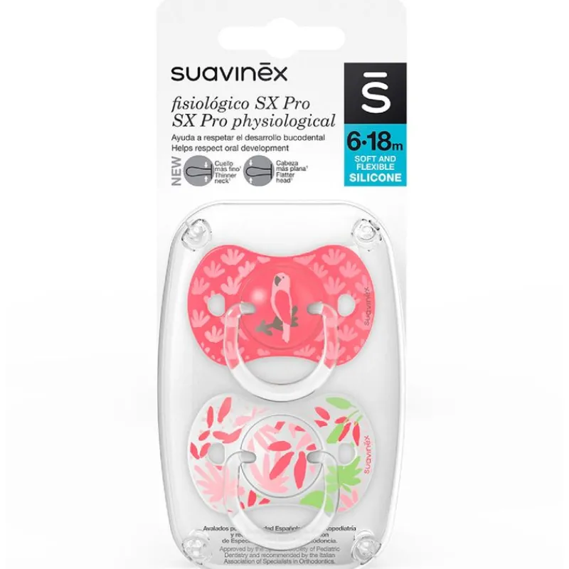 SUAVINEX Chupetes Y Dentición-Pack 2 chupetes 6-18m Jungle Rosa