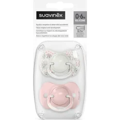 SUAVINEX Chupetes Y Dentición-Pack 2 chupetes 0-6M Walk Rosa