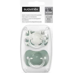 SUAVINEX Chupetes Y Dentición-Pack 2 chupetes 6-18M Walk Verde