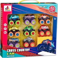 DRIM DISCOUNT Vehículos, Trenes Y Parkings-Pack 10 Coches Monster