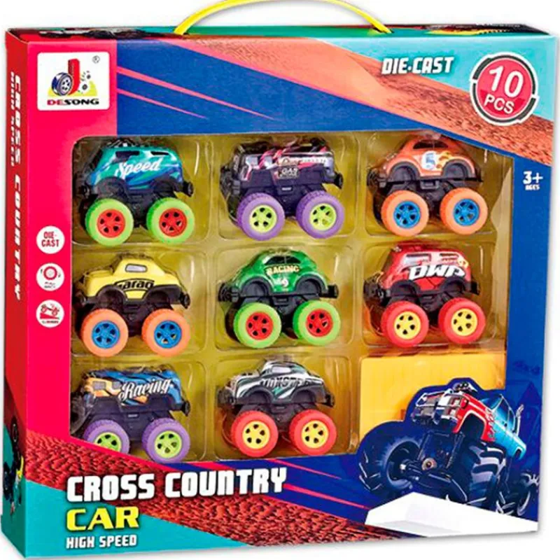 DRIM DISCOUNT Vehículos, Trenes Y Parkings-Pack 10 Coches Monster