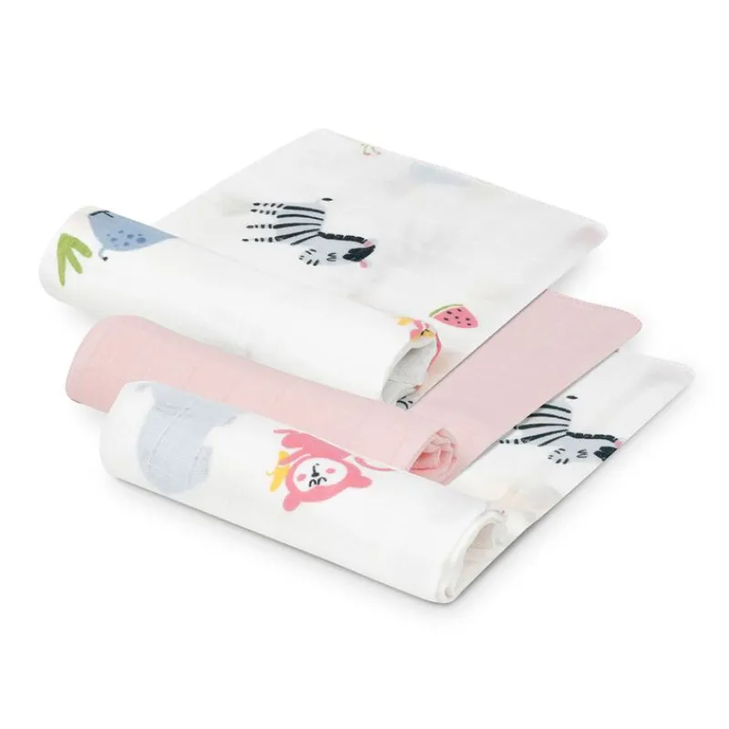 INTERBABY Ropa De Cuna-Pack 3 gasitas Rosa