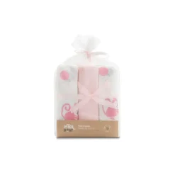 INTERBABY Ropa De Cuna-Pack 3 gasitas Rosa