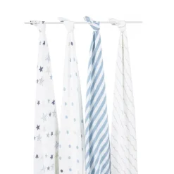 ADEN & ANAIS Ropa De Cuna-Pack 4 Muselina Algodón Rock Star