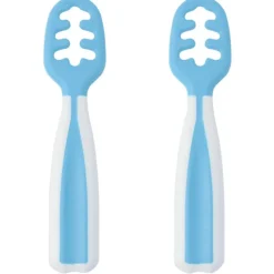 KIOKIDS Vajillas Infantiles-Pack 2 precucharas aprendizaje Azul