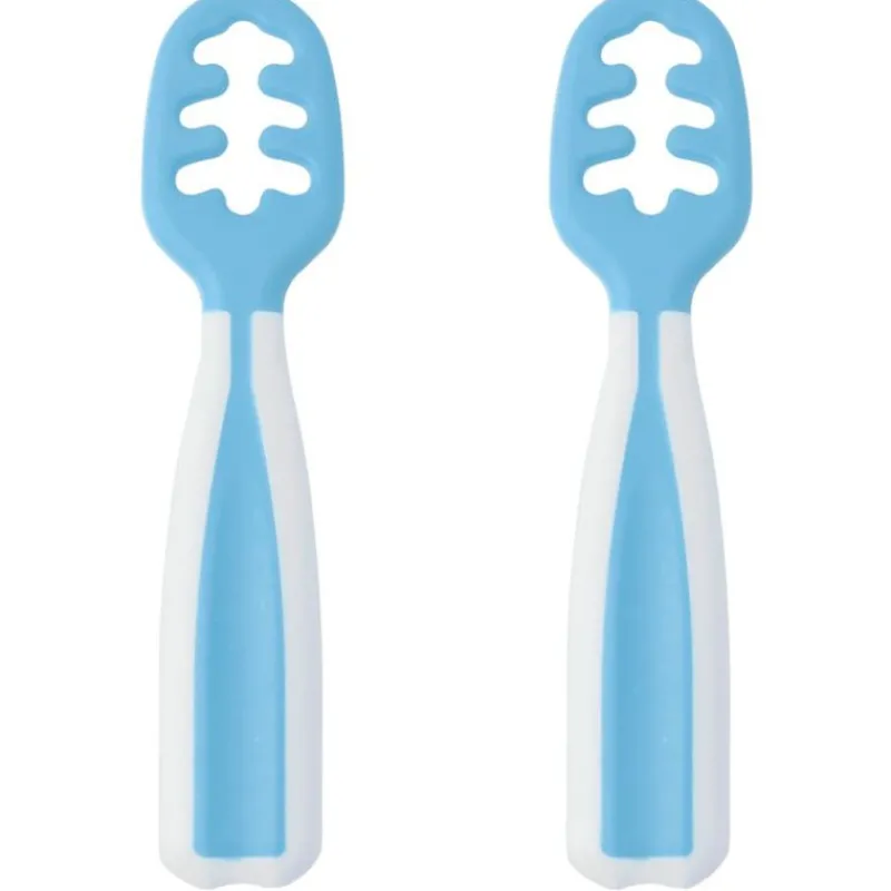 KIOKIDS Vajillas Infantiles-Pack 2 precucharas aprendizaje Azul