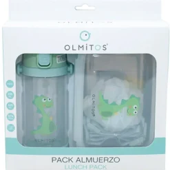 OLMITOS Botellas Y Cantimploras-Pack Almuerzo Botella Tritán + Fiambrera Dinos