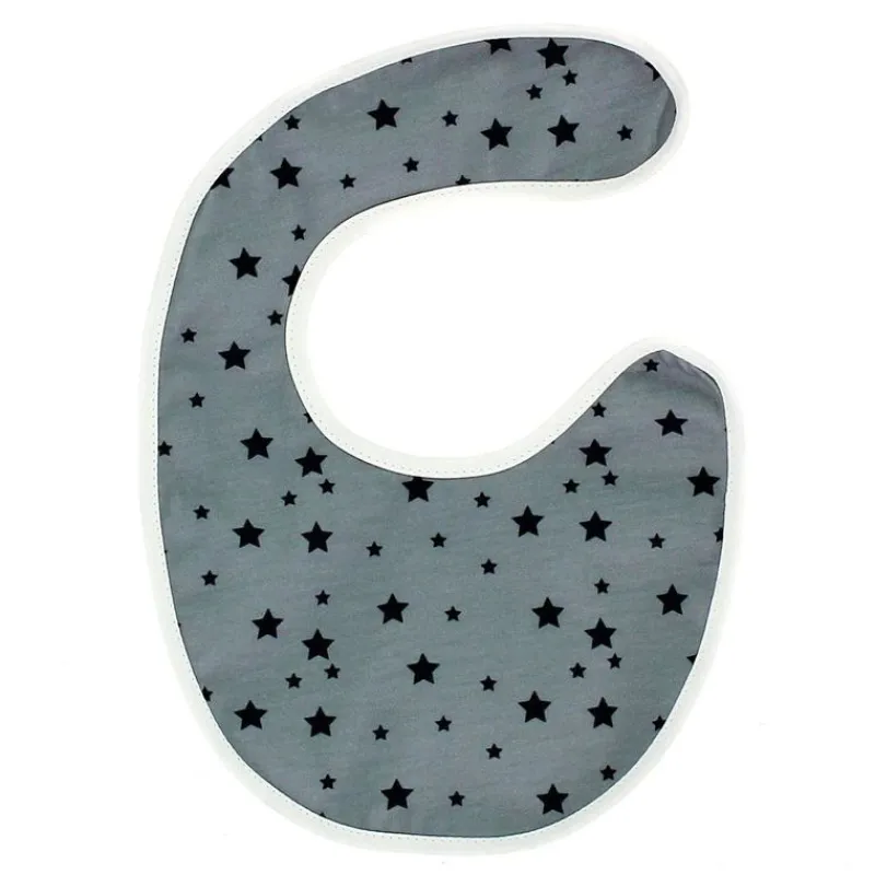 VADEBEBE Baberos-Pack baberos Gris Estrella Negra