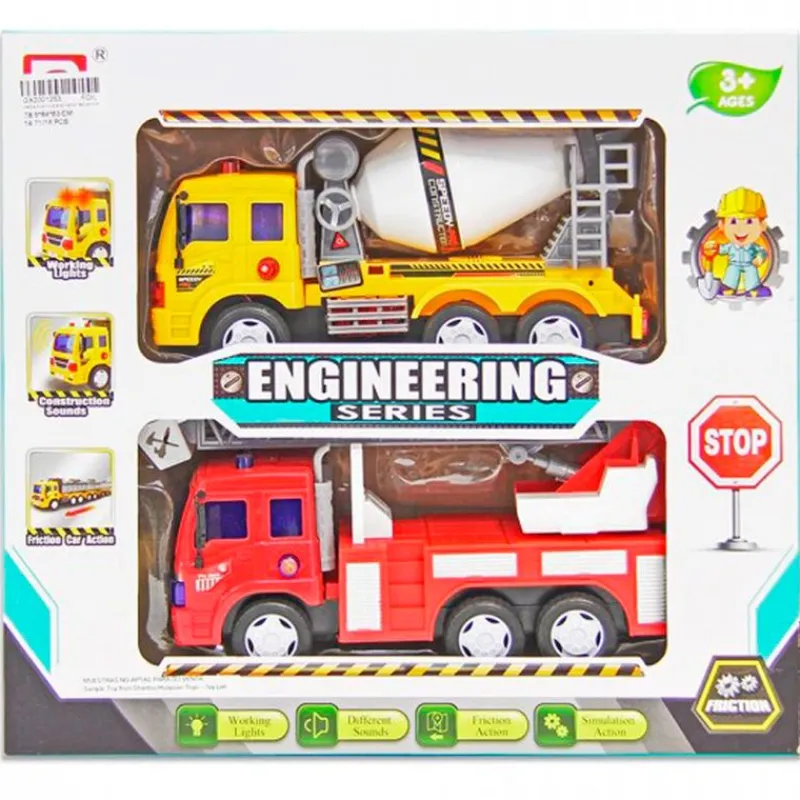 DRIM DISCOUNT Vehículos, Trenes Y Parkings-Pack Camiones Engineering Series