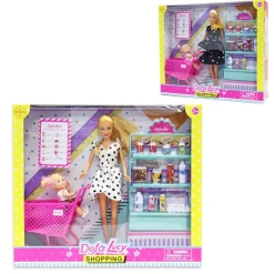 DRIM DISCOUNT Muñecas-Pack Muñeca con Niña en el Supermercado Surtido