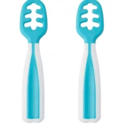 KIOKIDS Vajillas Infantiles-Pack precucharas aprendizaje Azul