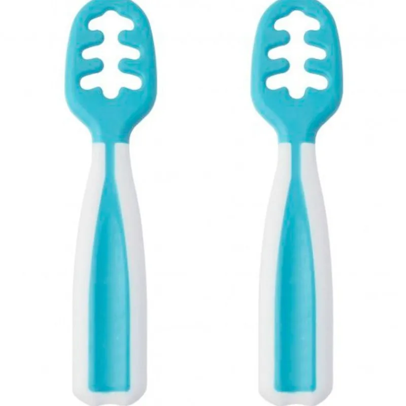 KIOKIDS Vajillas Infantiles-Pack precucharas aprendizaje Azul