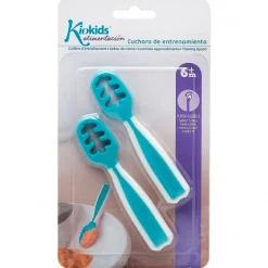 KIOKIDS Vajillas Infantiles-Pack precucharas aprendizaje Azul