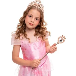 RUBIE'S Disfraces Y Complementos|Disfraces Y Complementos-Pack Tiara y Varita Oro Rosa