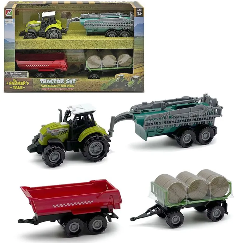 DRIM DISCOUNT Vehículos, Trenes Y Parkings-Pack Tractor con Remolque y Sonido