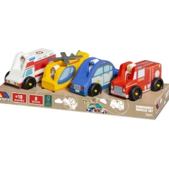 MOLTO Vehículos, Trenes Y Parkings|Primera Infancia Y Preescolar-Pack Vehículos Emergencias Madera