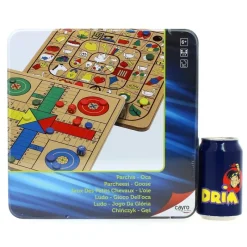 CAYRO Juegos De Mesa-Parchís y Oca en Caja de Metal