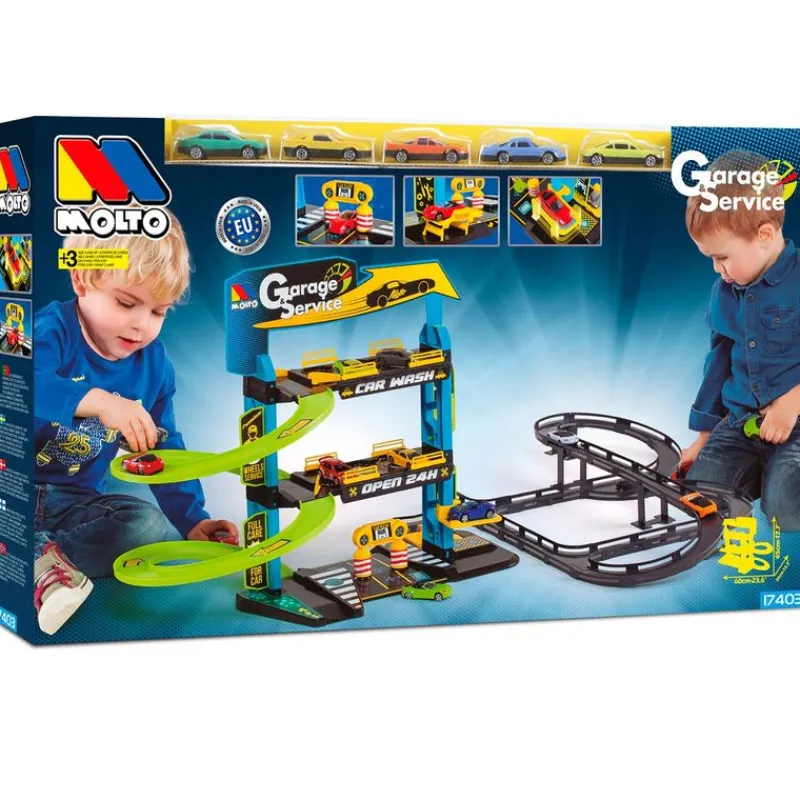 MOLTO Vehículos, Trenes Y Parkings-Parking Infantil 3 Plantas con Pistas
