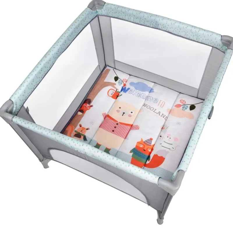 Parque bebé cuadrado Gris/ Verde*MS Online