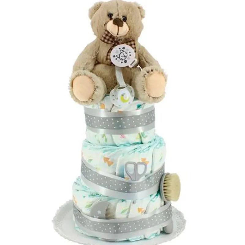 EXCLUSIVO DRIM Regalos De Nacimiento-Pastel 3 pisos Oso Unisex