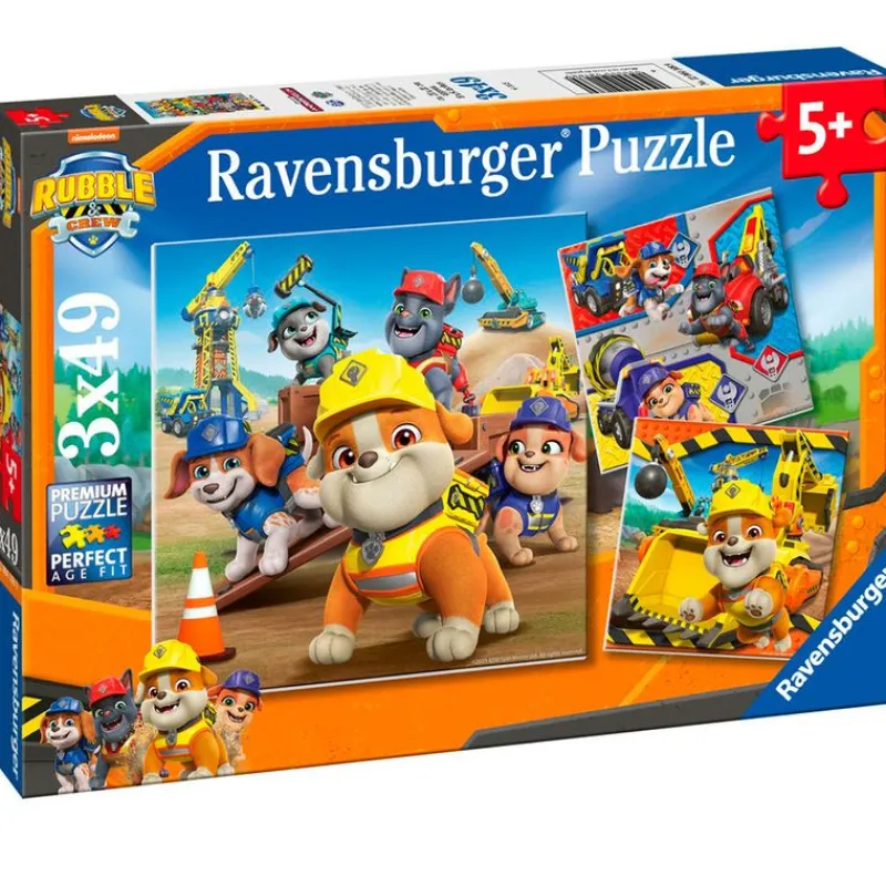 RAVENSBURGER Puzzles Y Construcciones-Patrulla Canina Equipo Rubble Puzzle 3x49 Piezas