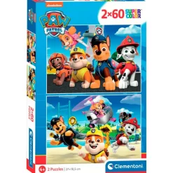 CLEMENTONI Puzzles Y Construcciones-Patrulla Canina Puzzle 2x60 Piezas